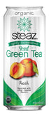 16 oz (Pack 12) Steaz Organic Iced Green Tea, Peach Lightly Sweetened