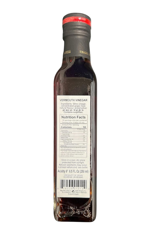Gardeny 8.45 oz Badia Vermouth Wine Vinegar, Medium Sweet and Balanced, fl Glass Bottle