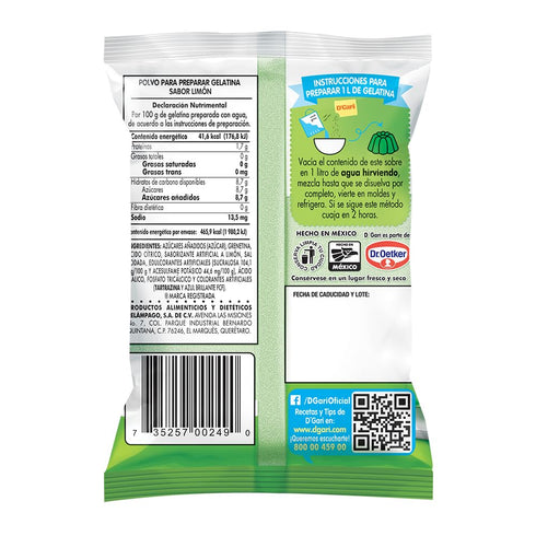 D'Gari Gelatin Dessert Lime - Dgari Limon 5 pack (LIMON)