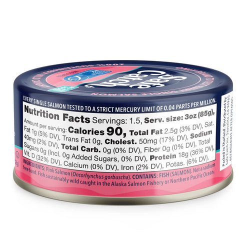 6 Pack 5oz Safe Catch Wild Pacific Pink Salmon Canned Wild-Caught No Salt Added Skinless Boneless Salmon Fish Mercury