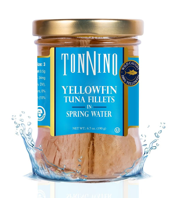 Tonnino Yellowfin Tuna Fish Premium Spring Water Pack of 6 Alternative to
