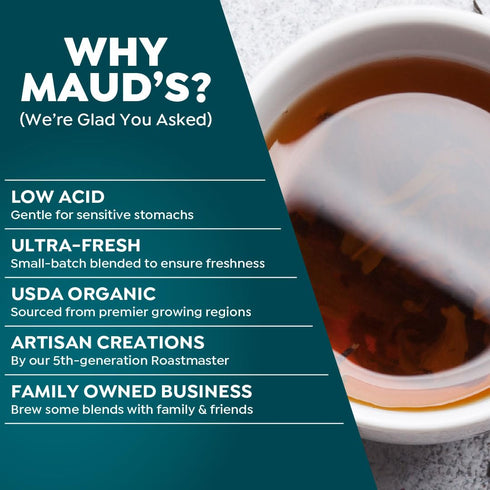9 Pack, 48 9 100% Maud's Blend Organic Tea Pods Variety ct, Assorted Flavors, Single Serve Pods Gourmet Blended Tea