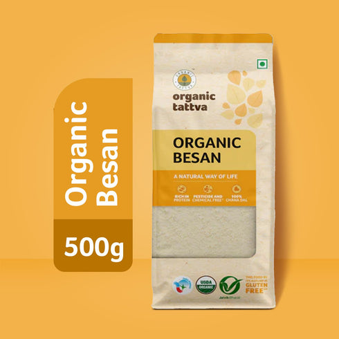 500g Organic Tattva Gram Flour Besan, ChickPea Flour, Certified By USDA Organic