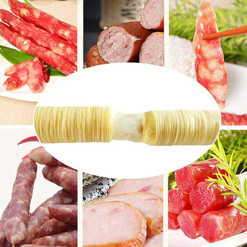 Luckycyc Wrapping,14MM20MM Sausage Casings,Clear Edible Collagen Casing Ham Sausage Collagen Casing Roasted Dried