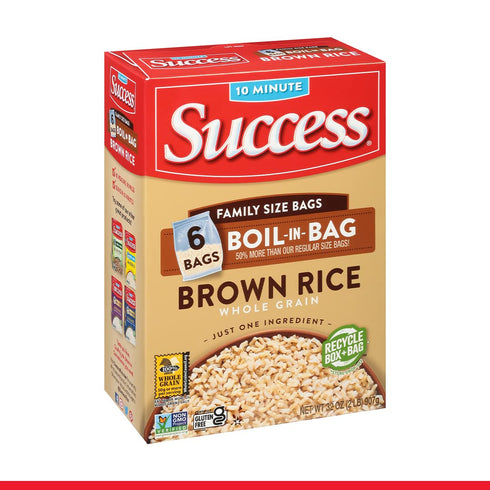 32-Ounce (Pack 3) Success Boil-in-Bag, Brown Rice, Quick and Easy Rice Meals, Box