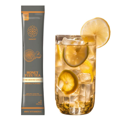 (20 The Harmony Honey Yuzu Sticks) Premium Black Tea, with Ground Ginger, Rich in Antioxidants, Vitamin C & L-Theanine