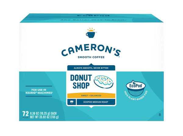 Cameron's Coffee Single Serve Pods, Donut Shop, 72 Count (Pack of 1)
