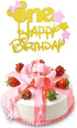 Glitter Gold Pink One Cake Topper for Girls' First Birthday Minnie Party Cake Decorations