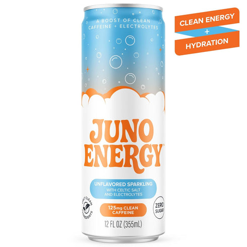 125mg 12 Pack JUNO ENERGY Unflavored Sparkling Energy Drink - Sugar Free, Organic Caffeine from Green Coffee Beans