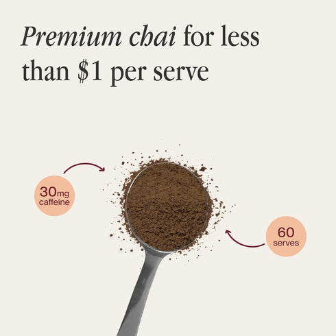 10.6 oz 60 Morning Made Original Chai Latte Powder Mix - Servings - Sweetened, Organic Black Tea and Spice Blend