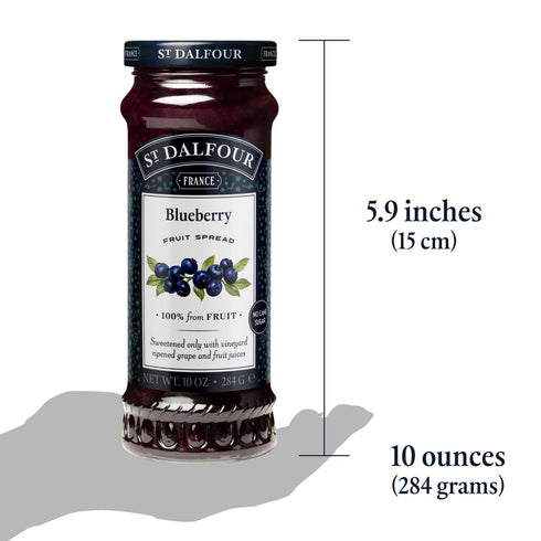 10oz 100% St. Dalfour Blueberry Fruit Spread - - from Fruit, No Artificial Ingredients, Non-GMO, No Cane Sugars, All