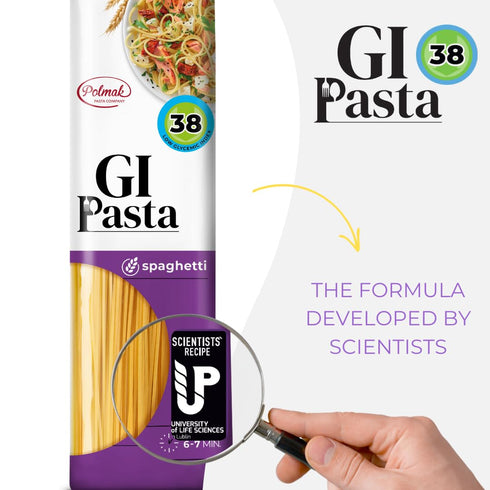 6-Pack (52.8 oz GI Pasta Spaghetti, Total) | Low Glycemic, Classic Italian Long Pasta for Traditional Recipes