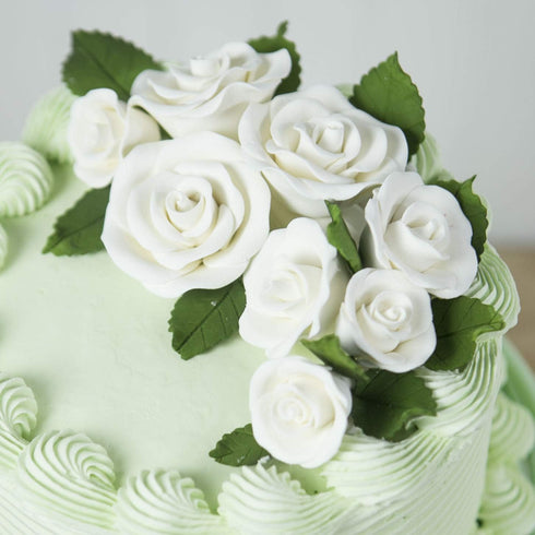 3 120 Count Global Sugar Art Rose Leaf Dark Green Sugar Cake Flower, Sizes, by Chef Alan Tetreault