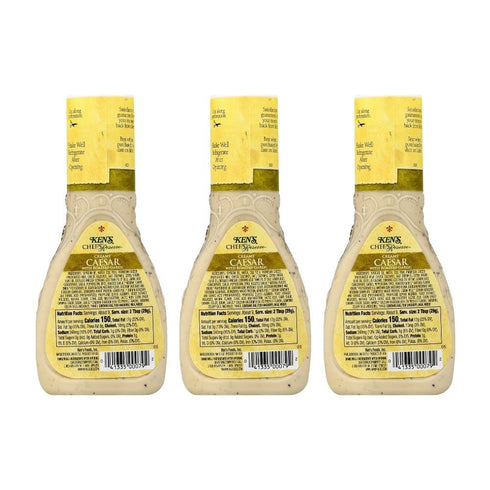 Ken's (9 Oz (Pack 3)) Steak House Chef's Reserve Creamy Caesar with Roasted Garlic Dressing Fl