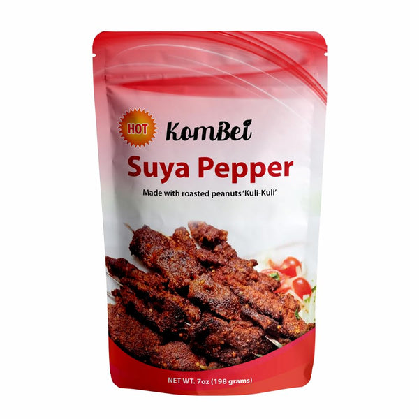 Kombei Suya Seasoning - 7oz, Premium African Seasoning for Grilling and Cooking (Suya Pepper, Hot)