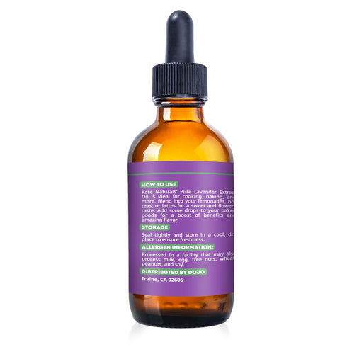 Kate Naturals Premium Lavender Extract - 1oz Food Grade Lavender Oil for Baking, Drinks & Coffee, Sugar Free