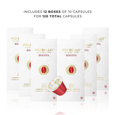 Pack (120 Count Piu Bello Coffee Pods - Nespresso Machine (Original) Compatible Capsules - Rich & Balanced Taste