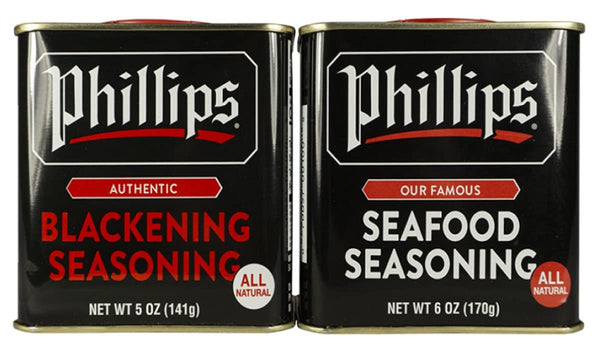 Rocking Planet Pack of Phillips Seafood Seasoning & Blackening Seasoning 2 Pack Bundle used