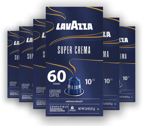 Lavazza Super Crema Aluminum Capsules Compatible with Nespresso* Original Machines, Medium Roast,