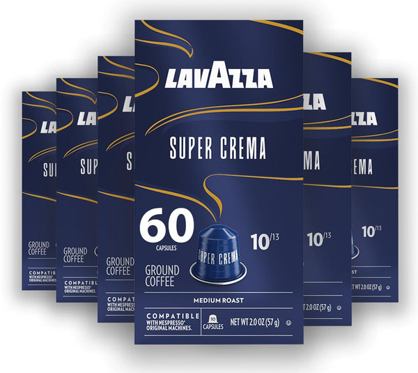 Lavazza Super Crema Aluminum Capsules Compatible with Nespresso* Original Machines, Medium Roast,