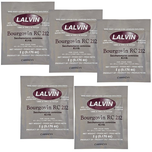 Lalvin Bourgovin RC 212 Wine Yeast, 5 grams, 5-Pack