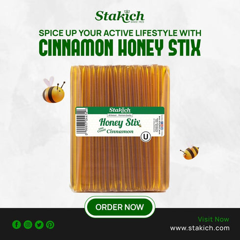 (200 Stakich Cinnamon Honey Stix Stix)