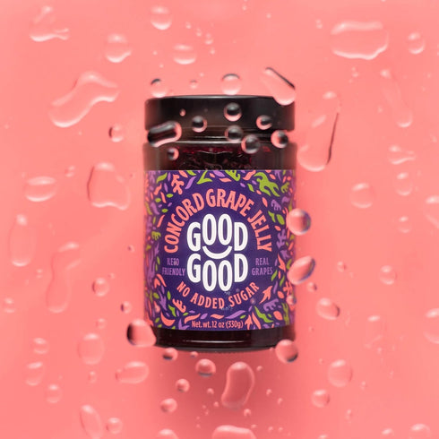 Good Good 12 oz 330 12 (Pack 6) Concord Grape Jelly - / g - Keto Friendly No Added Sugar Concord Grape Jelly - Keto
