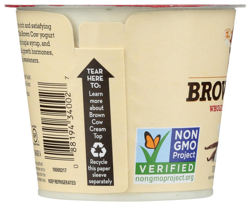 Brown Cow 5.3 (Pack 12) Cream Top Yogurt, Vanilla, Ounce