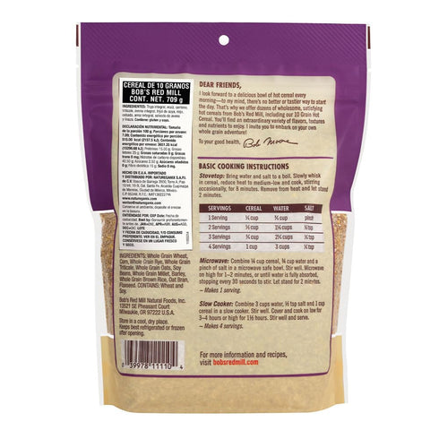 10 25 Oz Bob's Red Mill Grain Hot Cereal