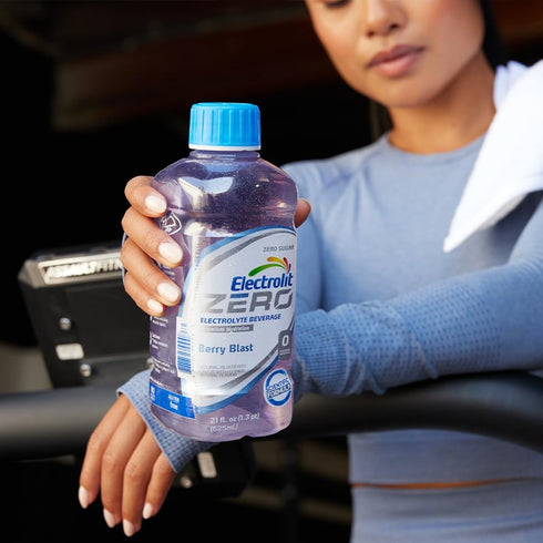 21 Oz (Pack 12) Electrolit Zero, Electrolyte Beverage, Berry Blast, Fl bottle