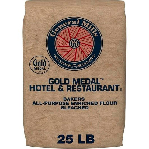 General Mills Gold MedalTM Hotel & Restaurant Bakers All-Purpose Flour Bleached Enriched Malted 25