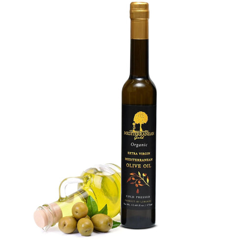 Mediterranean Gold Organic Olive Oil Extra Virgin - First 100% Nature-Made Cold Pressed, Unfiltered