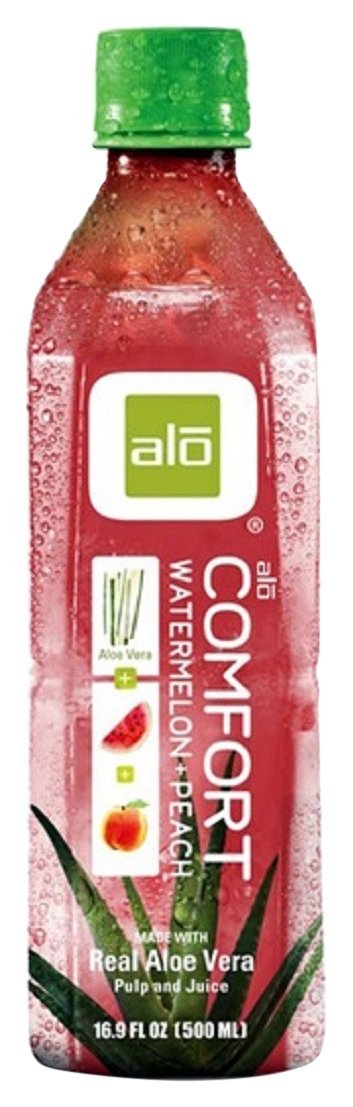 Alo Original Comfort Aloe Vera Juice Drink - Watermelon and Peach -
