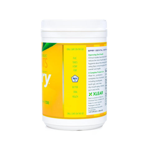 1200 Count (Pack 1) Spry Xylitol Lemon Burst Mints Sugar Free Candy - Promote Oral Health, Increase Saliva Production