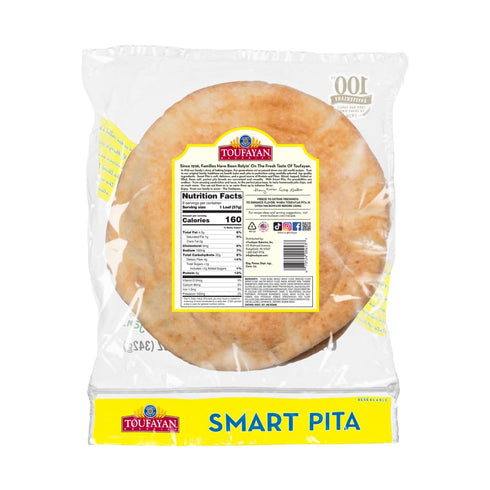 8g (3 Pack 18 Toufayan Smart Pita Bread | Protein per serving, Soft Hearth-Baked Pocket Pita | Freeze on Arrival |