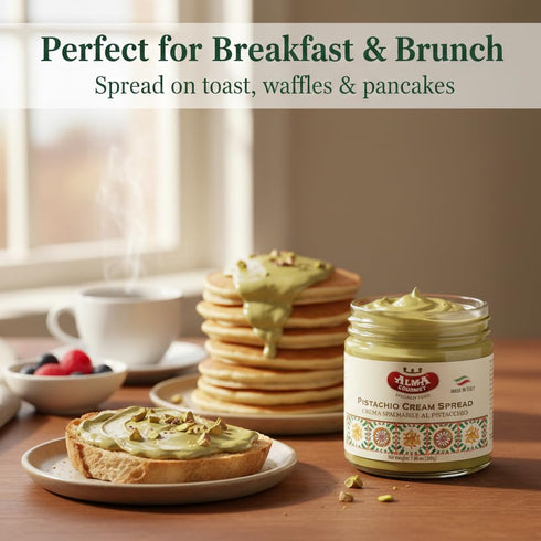 7.05 oz (200g) (Pack 1) Alma Gourmet Sicilian Pistachio Cream Spread Sweet Pistachio Filling & Topping for Dubai