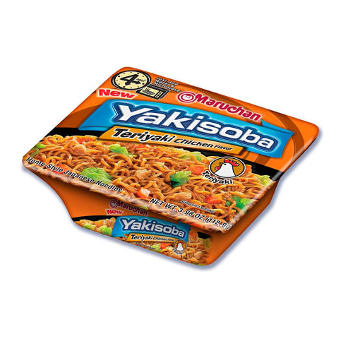 3.98 Oz. (8 Pack) Maruchan Yakisoba, Teriyaki Chicken Flavor Stir-Fried Japanese Instant Ramen Noodles, High Protein