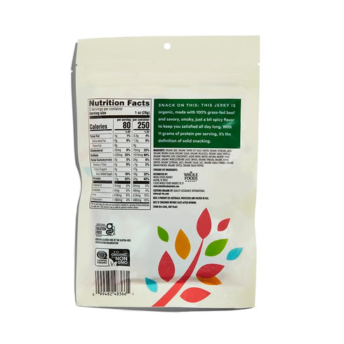 365 3 by Whole Foods Market, Organic Peppered Beef Jerky, Ounce