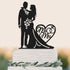 Mr And Mrs Wedding Cake Topper, Heart Love Black Acrylic for Engagement Bridal Shower