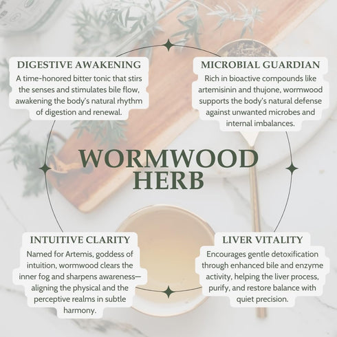 2 oz. (57g), Elanen Naturals Organic Wormwood Herb USDA Certified Organic Artemisia absinthium, Wormwood Herb Tea, Worm