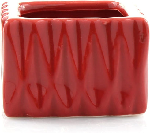 2 4 6 Inches Live Lucky Bamboo Stalk Love Arrangement in Square Red Ceramic Planter - and Lucky Bamboo Indoor Potted