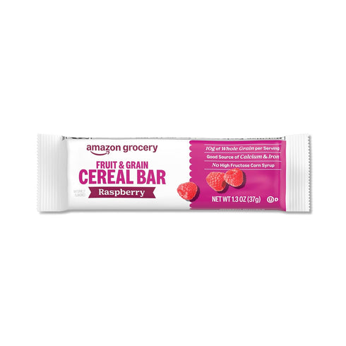 1.3 Oz, 8 Amazon Grocery, Fruit & Grain Cereal Bars, Raspberry, Ct