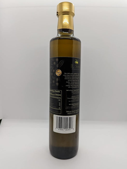 IL Siru (500 ml) Extra-Virgin, First Cold Press Olive Oil Single Sourced and Current Harvest Imported from Jordan