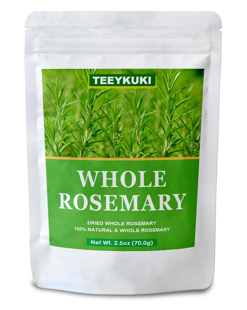 TEEYKUKI Natural Dried Whole Rosemary Sprigs, 2.5oz(70.0g), 30~40 Sprigs, Premium Grade Dried Rosemary