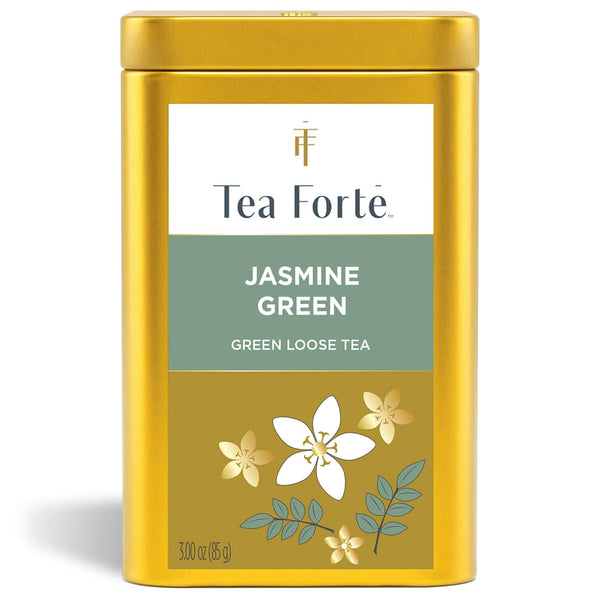 Tea Forte Jasmine Green Premium Loose Leaf Caffeinated Green Tea Blend Canister,