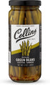 12oz Collins Gourmet Pickled Green Beans for Cocktails - Spicy Crunchy Green Beans - Premium Condiment Garnish