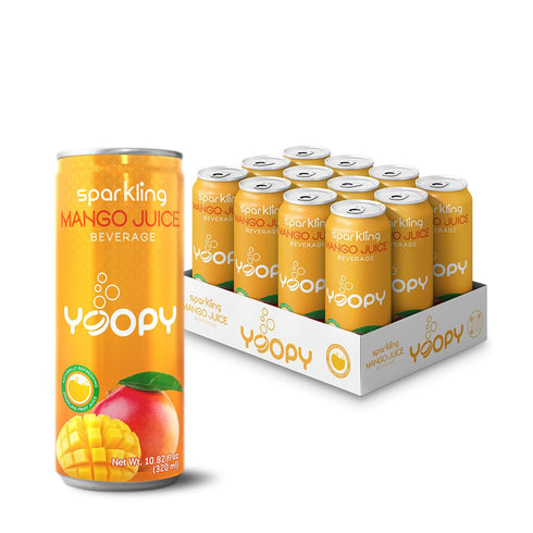 Yoopy Sparkling Mango Juice 12-Pack (10.82 fl oz Cans) 55% Mango Juice