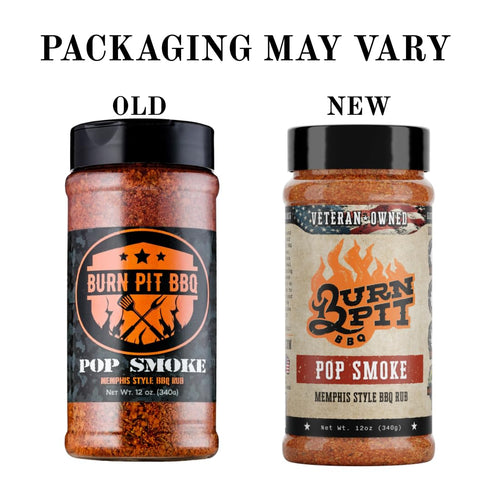 0g 1g 12 oz (340g) Burn Pit BBQ Pop Smoke Memphis Style BBQ Rub - Great with Ribs, Poultry, Beef, and Pork - Sugar