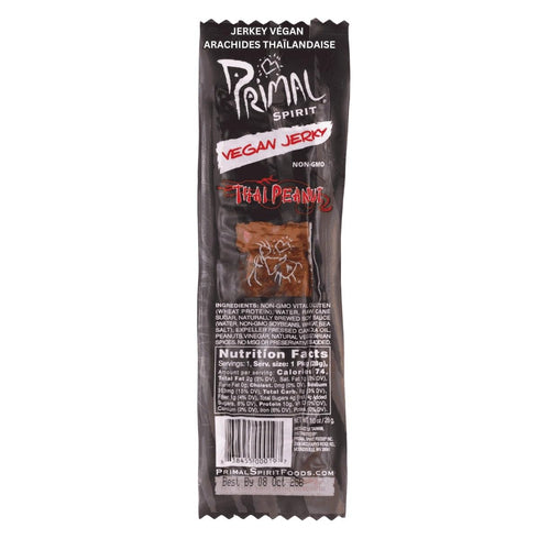 1 oz Primal Spirit, Vegan Meat Alternative Jerky, Thai Peanut Flavor