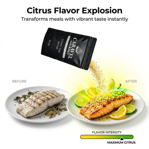 14 oz Lemon-Lime Salt for Cooking and Finishing Pure & Natural Tangy Lemon Salt with Zesty Lime and Bright Citrus